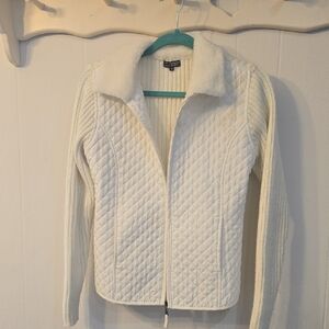 White Quilted Teddy Jacket